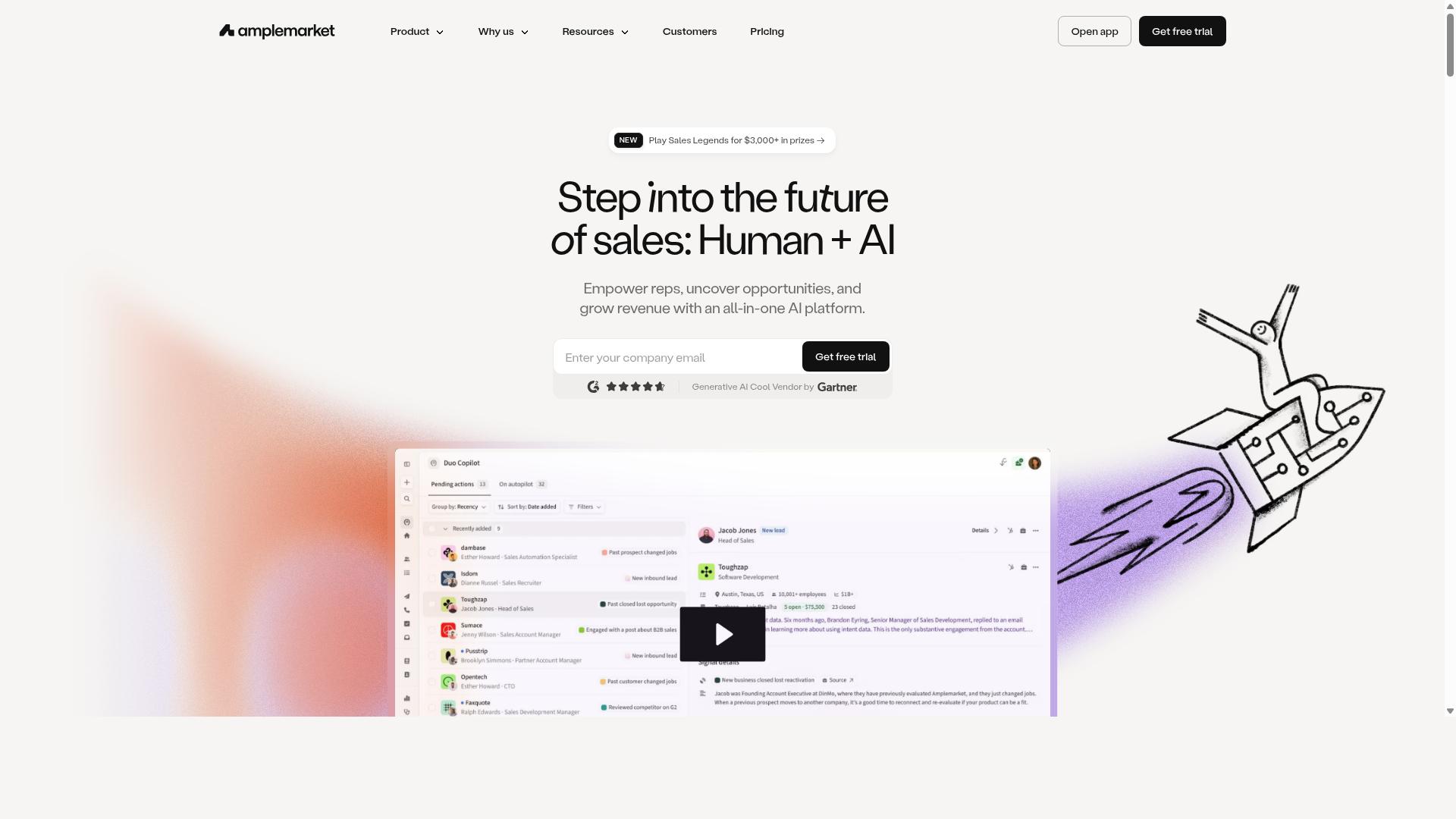 Amplemarket website