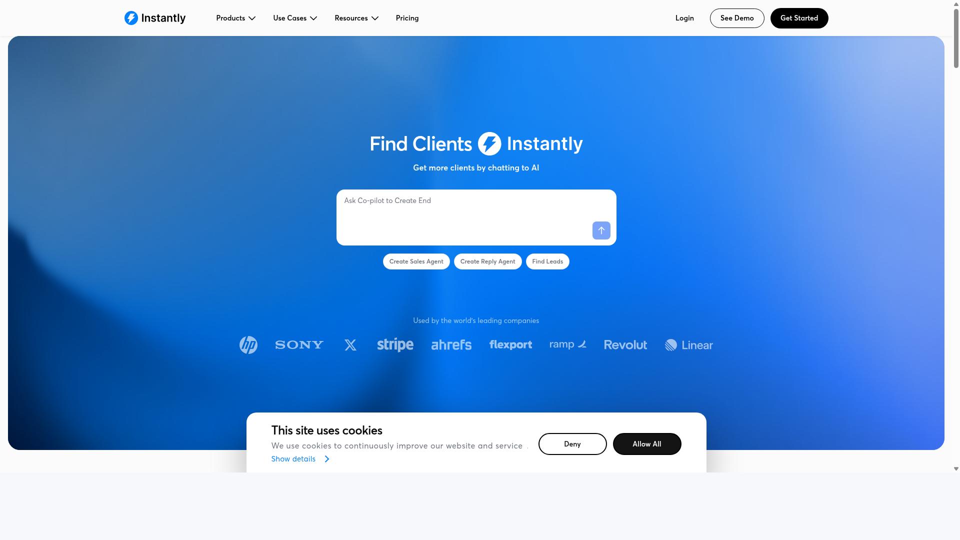 Instantly website