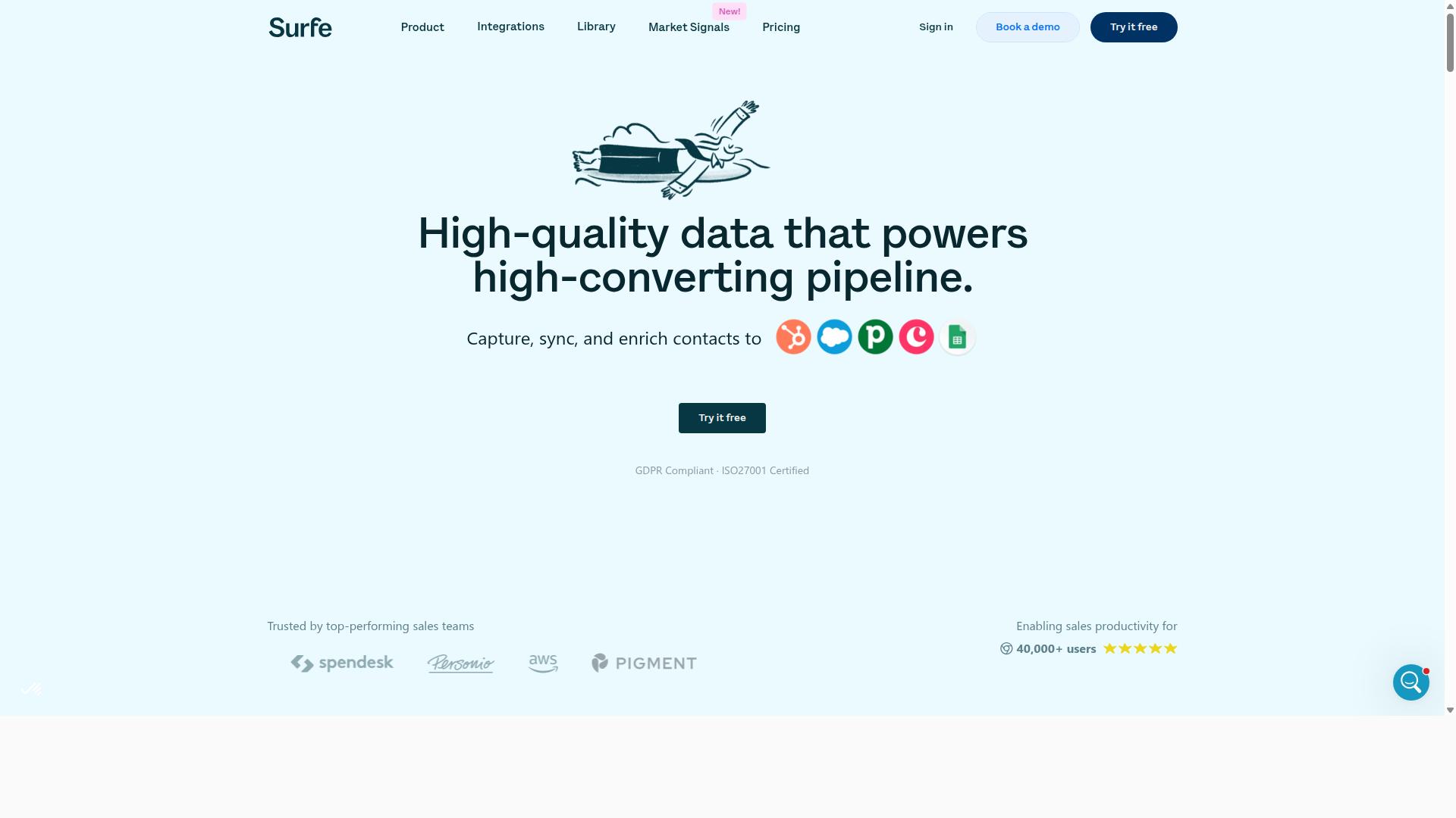 Surfe website