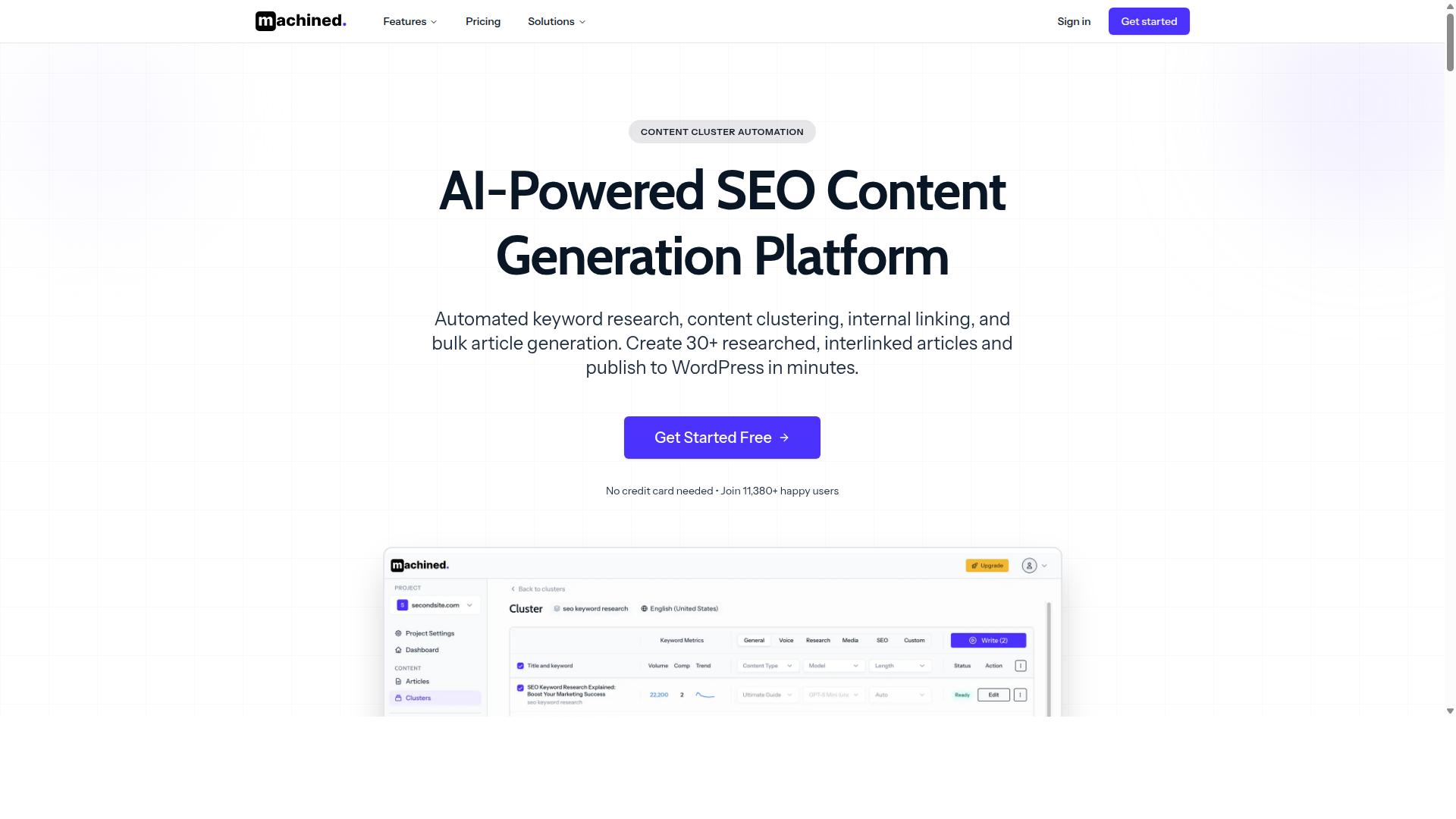 Machined.ai website